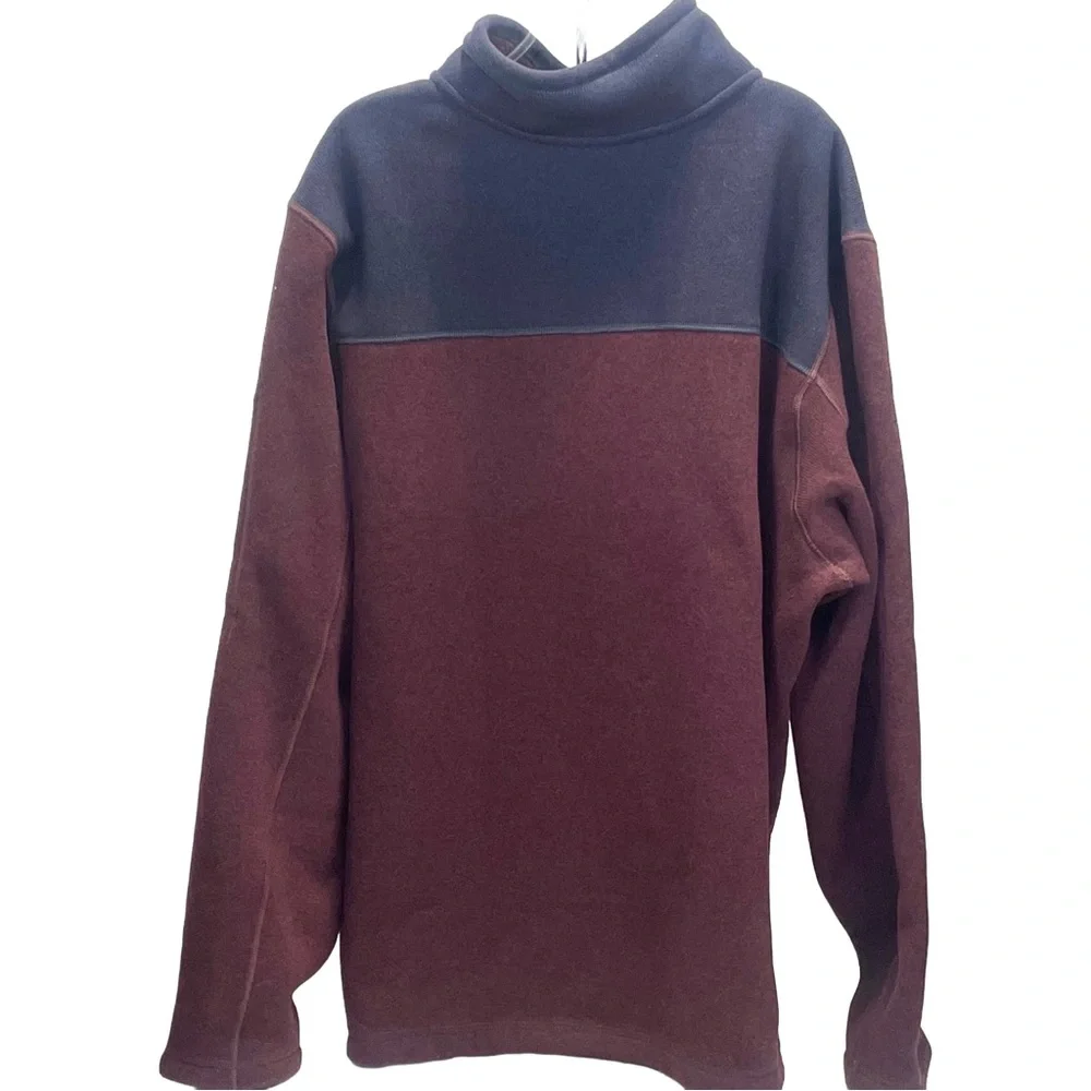 The North Face Men’s Pullover Fleece Size XL Maroon/Navy Colorblock Q Zip